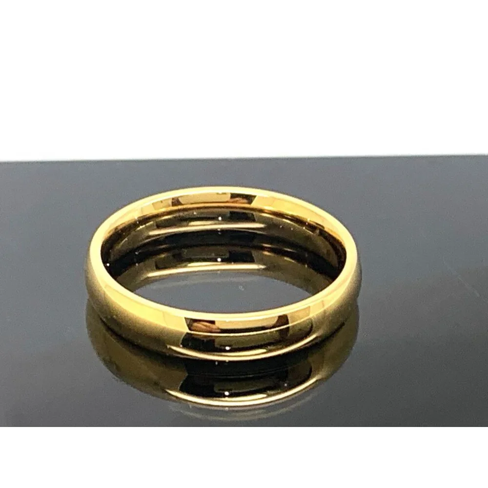 Wedding Band 10k Yellow Gold Ring Plain 3.9mm Wide Unisex Size 8